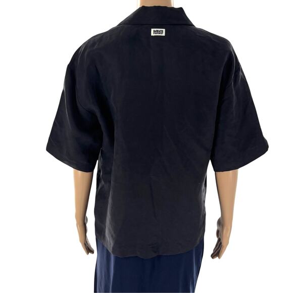 Scotch & Soda Black Linen Short Sleeve Camp Shirt - Picture 9 of 12